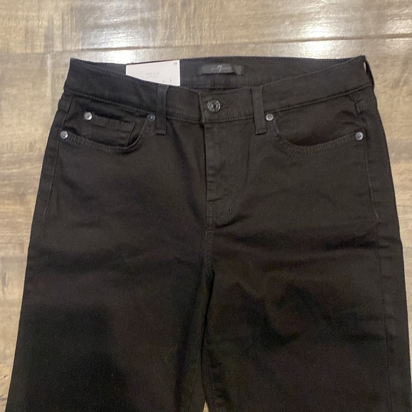 7 for all mankind the slim trouser Dojo bootcut flare jeans black size 28 - Picture 4 of 11